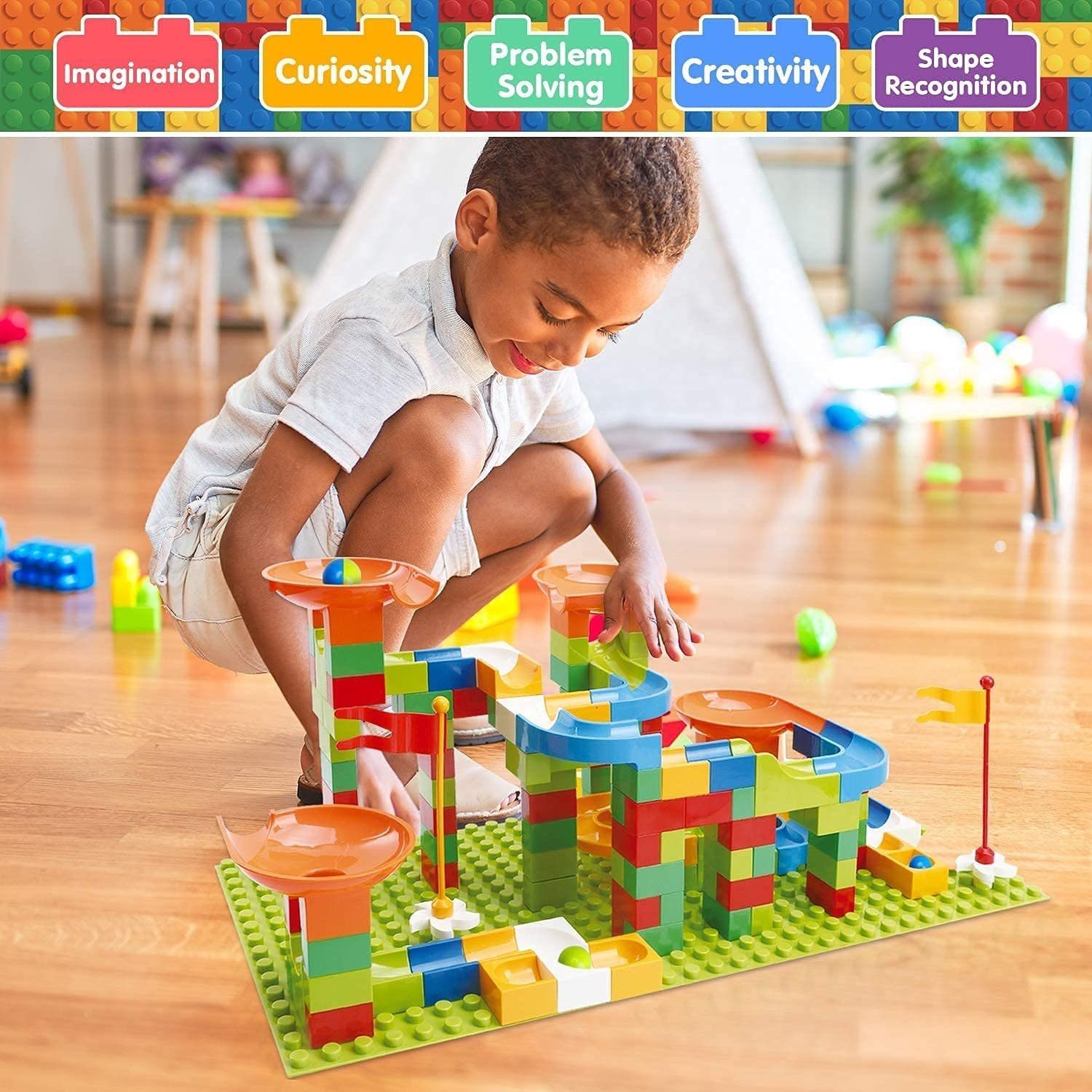 152 PCS - Marble Run Building Blocks Classic Big Blocks
