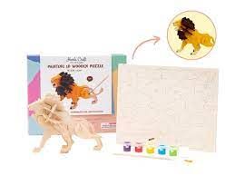 HC208, 3D Wooden Puzzle Paint Kit: Lion