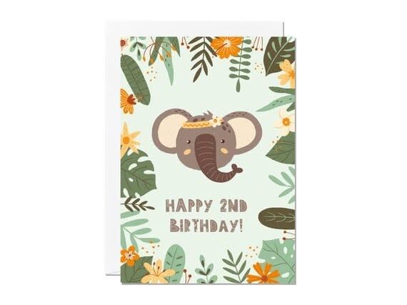 2nd Birthday Card Jungle