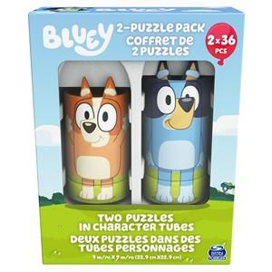 Bluey, 36 Piece Jigsaw Puzzle Two Pack Toy Gift Set with Easy to Store Tube Packaging