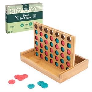 Mindful Classics, Four in a Row Family Board Game with Bamboo and Recycled Plastic Earth Day Eco-Friendly Products, for Adults and Kids Ages 8 and up
