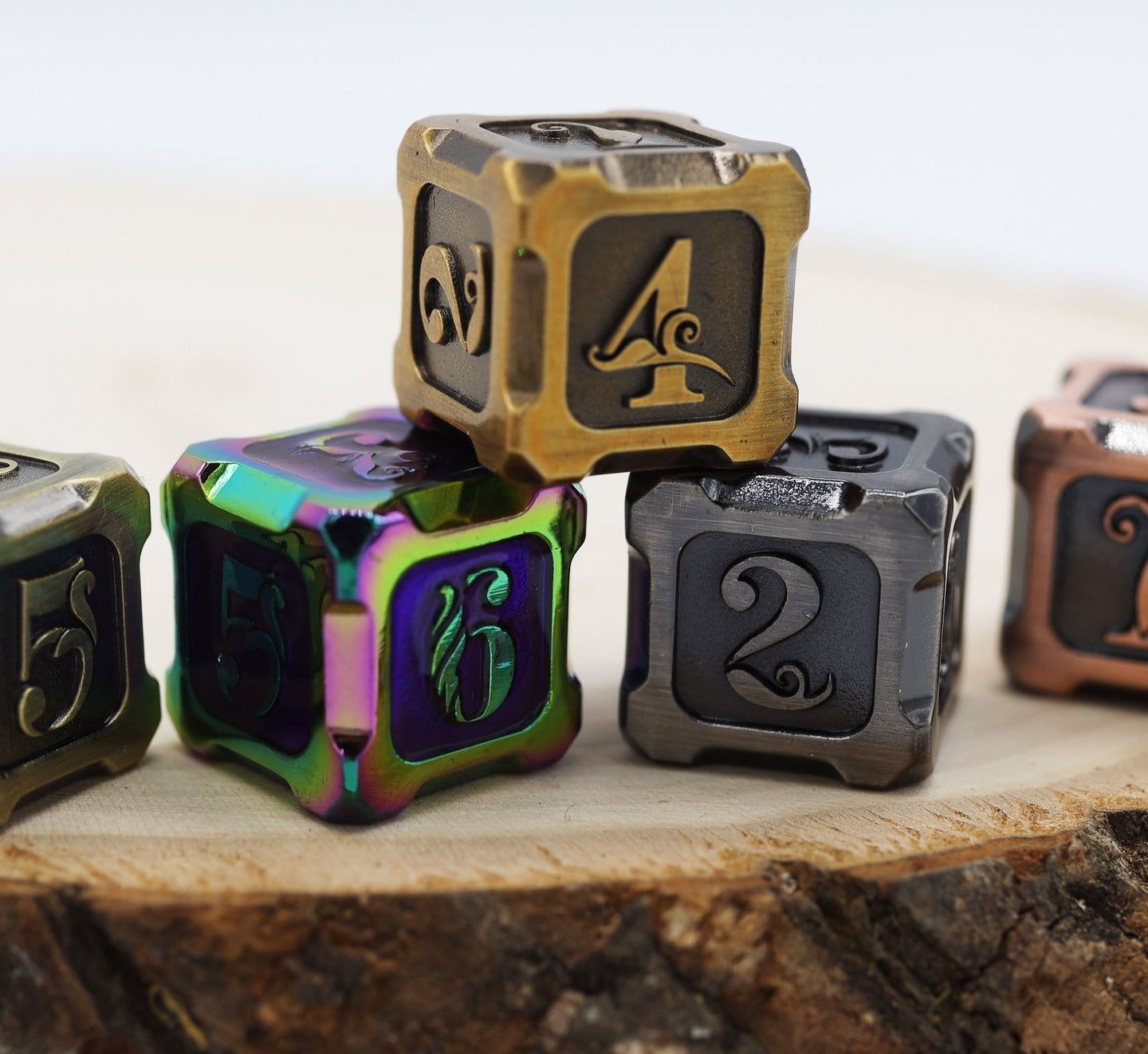 Alchemist Metals: Burnt Opal - Metal RPG Dice Set