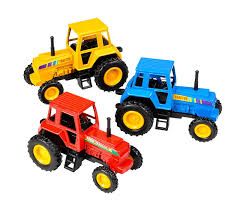 Die-Cast Pull Back Farm Tractors