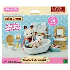 Dollhouse Furniture Country Bathroom Set