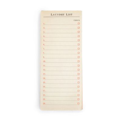 Laundry List Skinny Notepad 4&quot; x 10&quot;