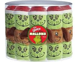 2.5&quot; GRINCH MALLOWS ASST. 48PCS; 3 STYLES IN ACET