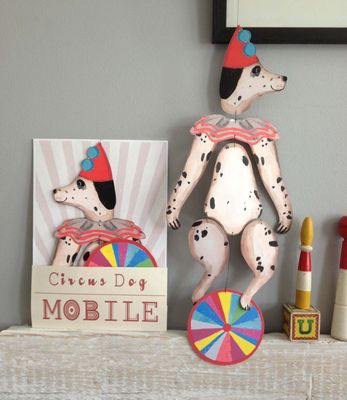 Nursery Circus Dog Kinetic Mobile