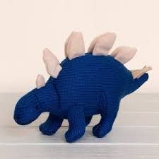 Knitted Blue Stegosaurus Dinosaur Plush Toy