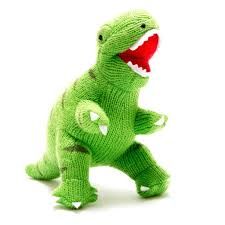 Knitted Green T Rex Dinosaur Large Plush Toy