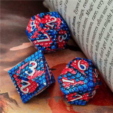Dragon Scale: Coral Reef - Metal RPG Dice Set