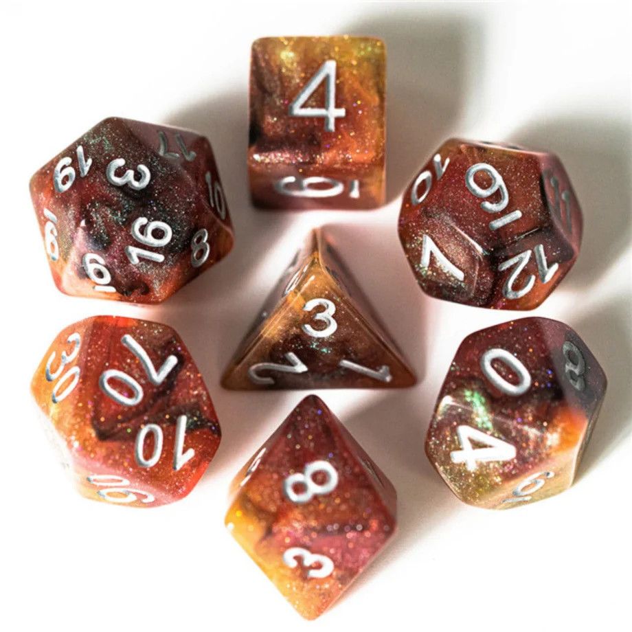 Copper cosmos RPG Dice Set