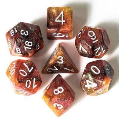 Copper cosmos RPG Dice Set