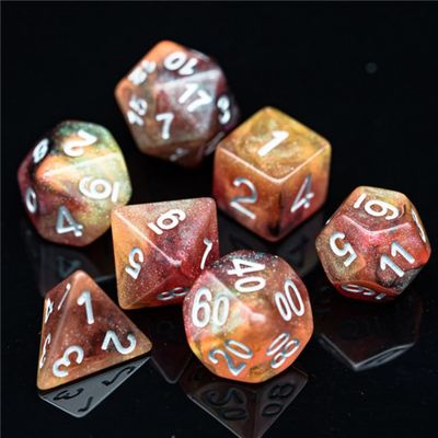 Copper cosmos RPG Dice Set