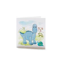 Welcome Baby Blue Diplodocus Baby Dinosaur Card
