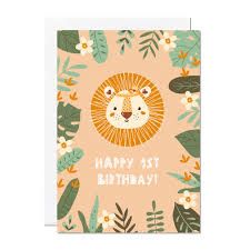 1st Birthday Card Jungle