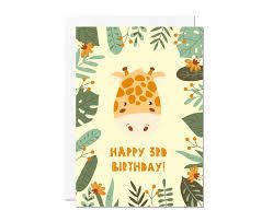 3rd Birthday Card Jungle
