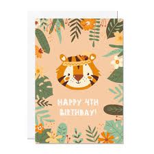 4th Birthday Card Jungle