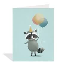 Birthday Racoon Greeting Card