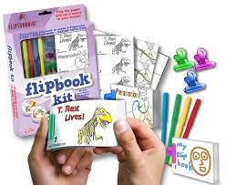 Dinosaurs T-Rex and Raptor DIY Flipbook Kit