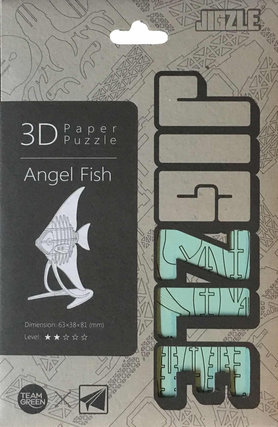 JIGZLE Angel Fish 3D Paper Puzzle Laser Cut Miniature Animal