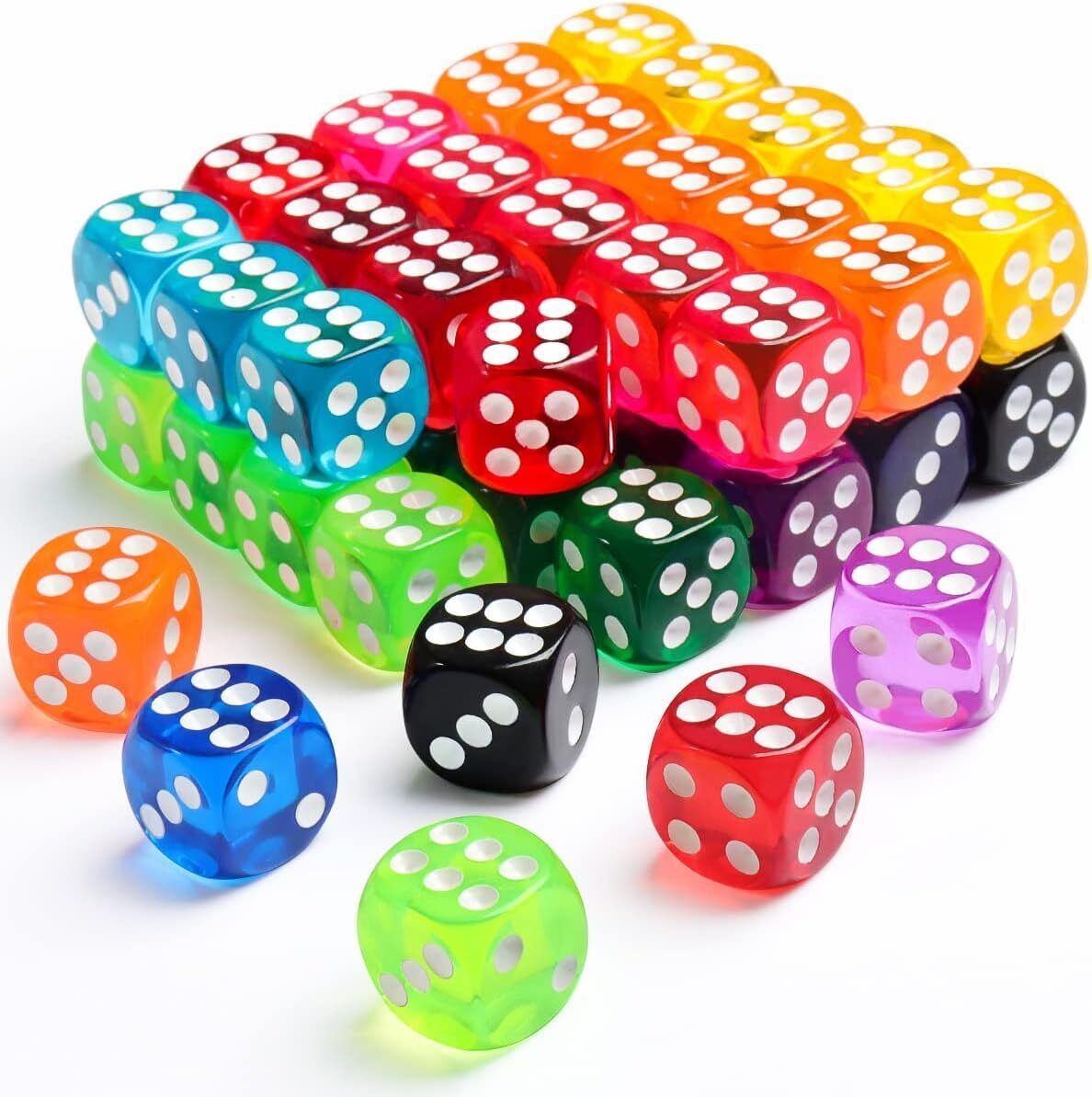 14mm 6 Sided Dice Translucent Colors