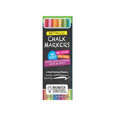 Dual Tip Metallic Chalk Markers Set of 6