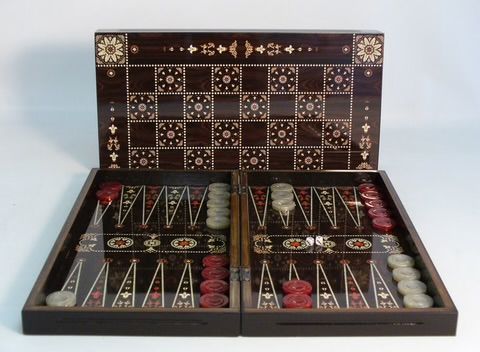 Backgammon Floral Decoupage