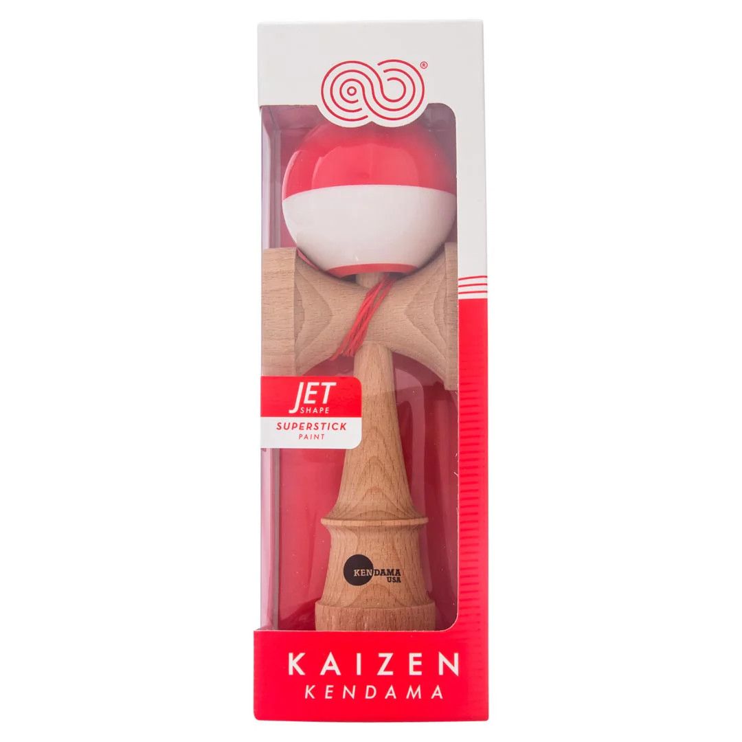 Kaizen Kendama - Nova Shape - HalfSplit red/white Super stick