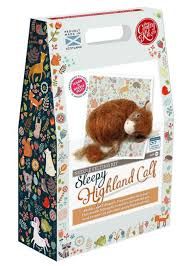 Sleepy Highland Calf Needle Felting Kit