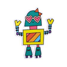 Roller Skate Robot Vinyl Pipstickers