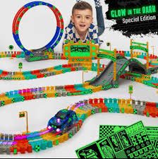 FlashTrack Glow in the Dark Racing and Building Track Set