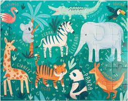 EDUCATIONAL PUZZLE  W/CANISTER ANIMAL KINGDOM (F23