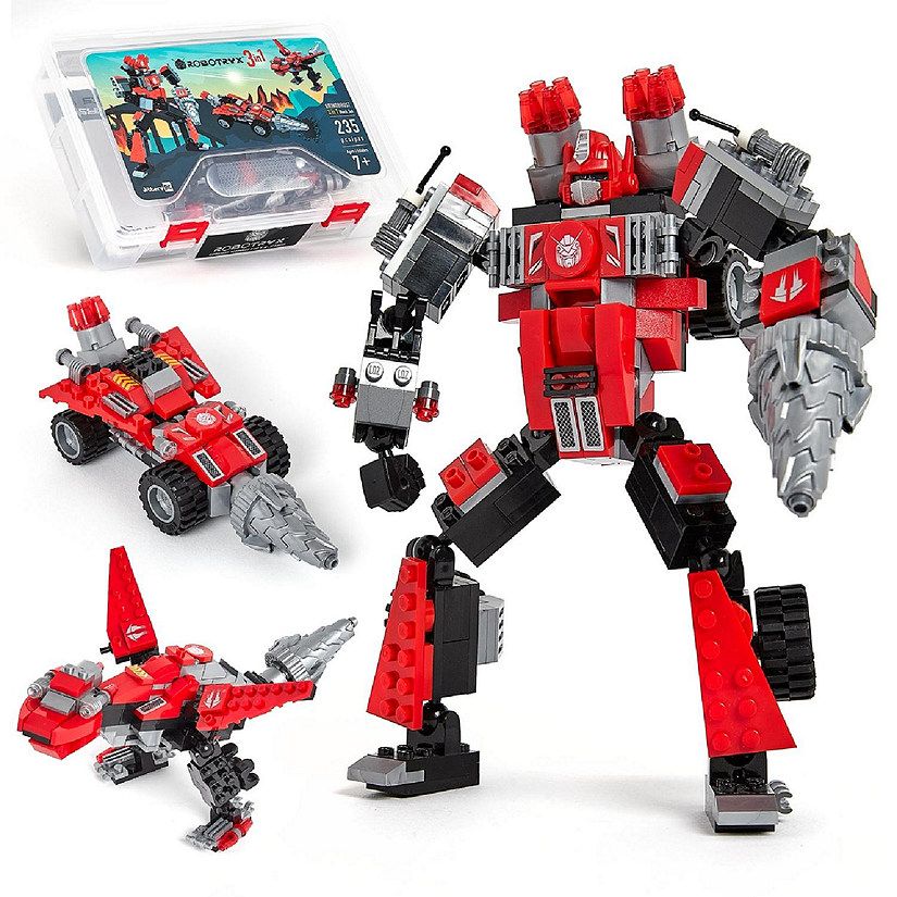 Robotryx Grindburst Robot-Car-Animal 3 in 1 Toy Kit (235 Pc)