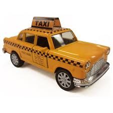 DIE-CAST TAXI, PULL-BACK