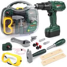Kids Tool Set with Power Toy Drill (Green)
