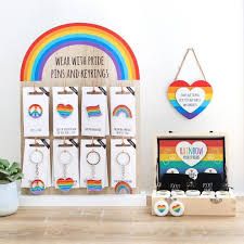 Pride Rainbow Pin or Keyring