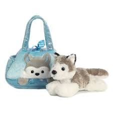 7&quot; PEEK-A-BOO HUSKY HUSKY IN BLUE CARRIER FANCY PA