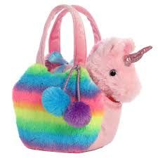 7&quot; RAINBOW UNICORN UNICORN WITH CARRIER FANCY PAL
