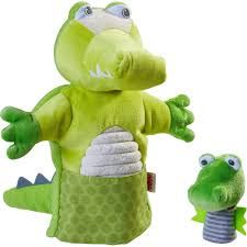 Glove Puppet Crocodile with Baby hatchling finger puppet