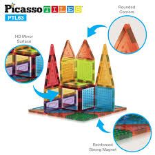 Picasso Tiles 63 Piece Magnetic Building Tiles