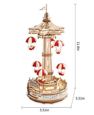 Electro Mechanical Wooden Puzzle: Parachute Tower
