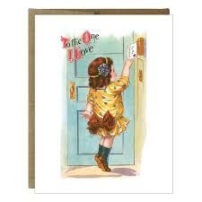 Vintage Girl Valentines Card