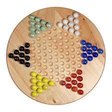 Wood Chinese Checkers (with glass marbles)