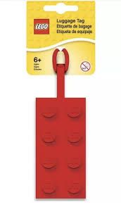 Lego Iconic 2x4 Silicone Red Bag Tag single
