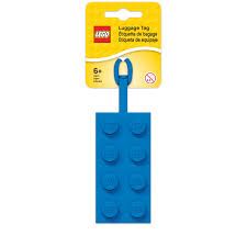 Lego Iconic 2x4 Silicone Blue Bag Tag single