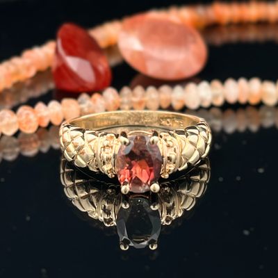 Quilted Oregon Sunstone Fashion Ring