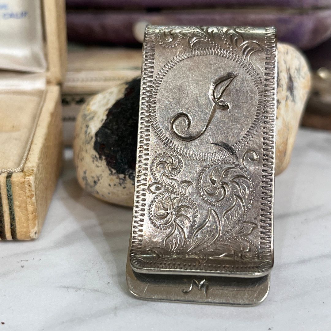 Sterling Silver Hand Engraved Money Clip
