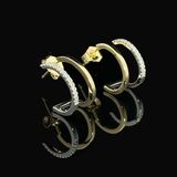 10k White/Yellow Gold .13ctw Diamond Post Earrings