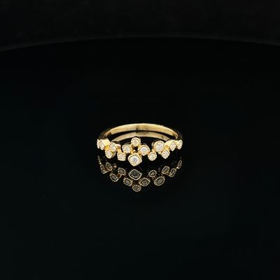 14k Yellow Gold Diamond Bezel Set Scatter Ring