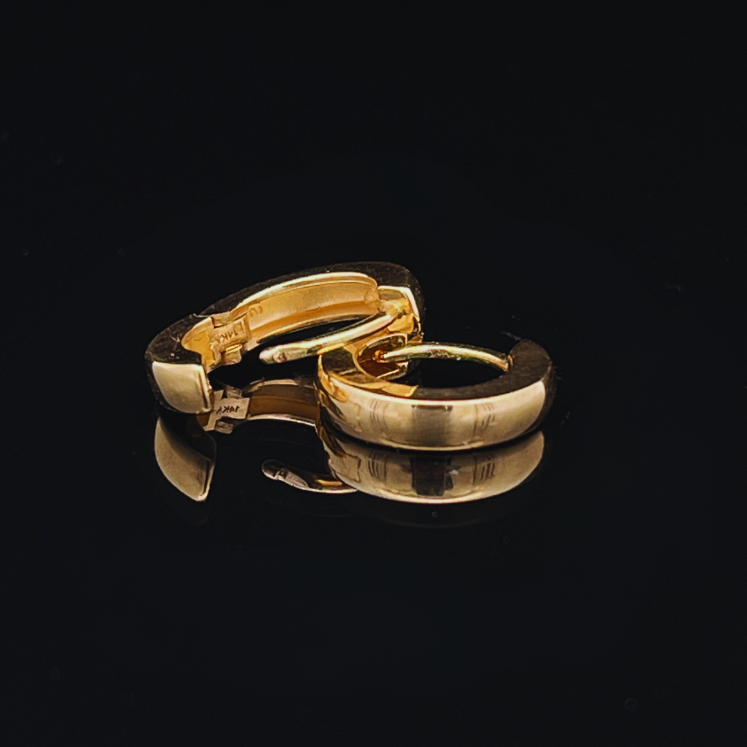14k YG 12mm Huggie Hoop Earrings